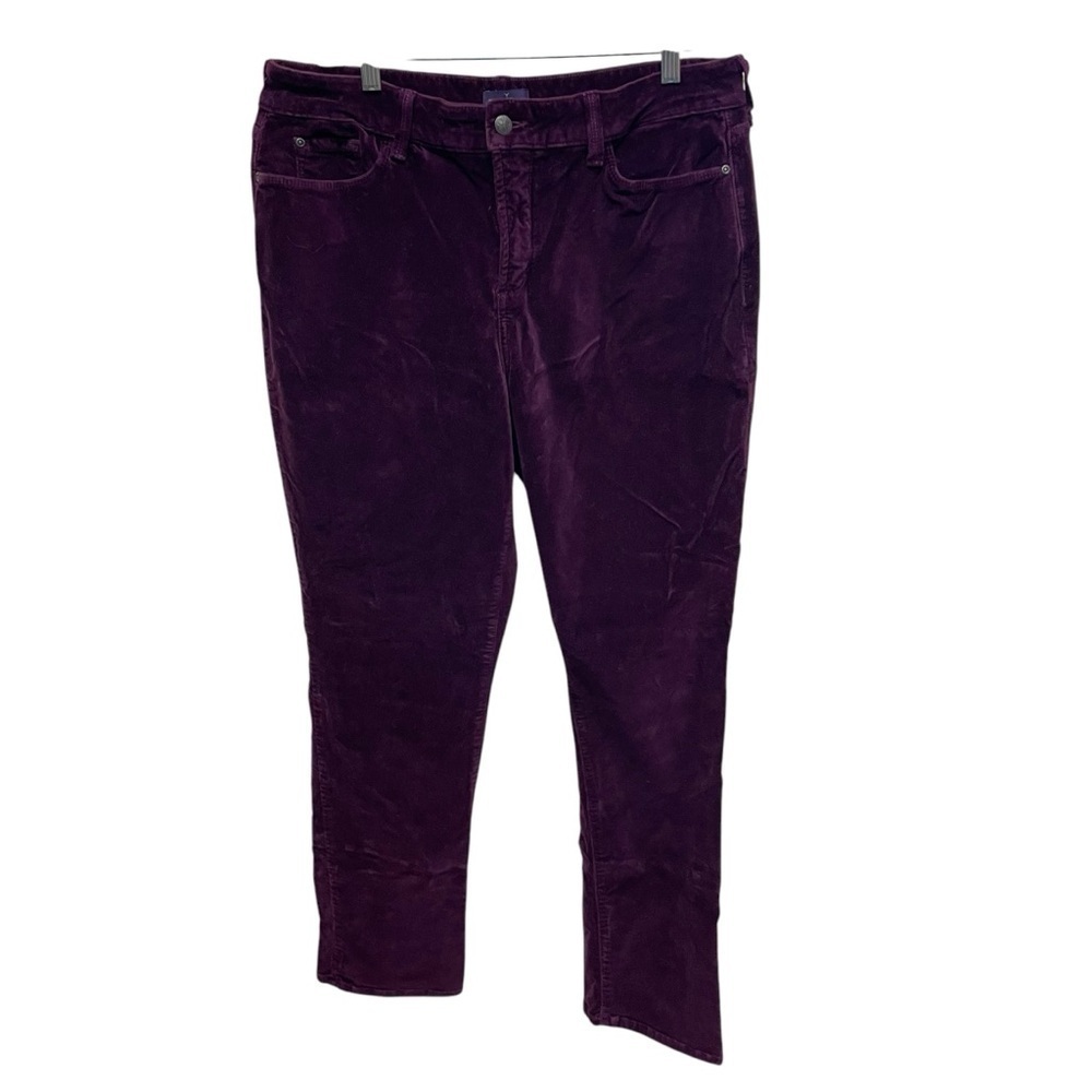 NYDJ burgundy velvet skinny jeans women’s size 14 high rise